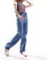 Weekday Rowe extra high waist regular fit straight leg jeans in 90s blue