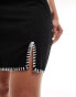 Фото #3 товара Pieces woven mini skirt with contrast stitching in black