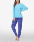 ფოტო #2 პროდუქტის Women's Long Sleeve Crew Top with Jogger, Set of 2