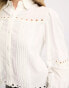 Miss Selfridge soft western detail shirt in ivory