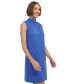 ფოტო #4 პროდუქტის Women's Split-Neck Jacquard Shift Dress