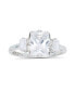 Кольцо Macy's Zirconia Radiant & Baguette Cut Rhodium Plated Sterling Silver with White CZ, 8 - фото #1