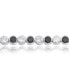 Formal Holiday Party 10CT Black White Alternating Cubic Zirconia Bubble Circle Bezel Solitaire CZ Tennis Bracelet For Women Sterling Silver 7 Inch