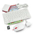 Фото #1 товара Электроника, Raspberry Pi, Комплект для настольного компьютера Raspberry Pi 4B (Корпус, клавиатура, мышь) красно-белый
