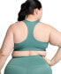 ფოტო #2 პროდუქტის Plus Size Active Medium-Support Padded Logo Sports Bra