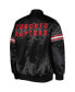 Men's Black Toronto Raptors Pick and Roll Satin Full-Snap Varsity Jacket