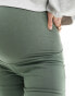 Mamalicious Maternity over the bump straight leg trousers in khaki green