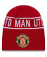 Фото #2 товара Men's Red Manchester United Wordmark Skull Knit Hat