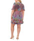 Фото #2 товара Plus Size Printed Ruffled-Hem Jersey Shift Dress