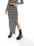 Фото #3 товара Stradivarius knitted maxi skirt co-ord in stripe