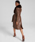 Фото #2 товара Women's Faux-Fur-Trim Faux-Leather Coat