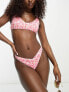 Фото #1 товара Hollister v-front high leg co-ord bikini bottom in white and pink floral