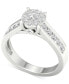 ფოტო #1 პროდუქტის Diamond Cluster Channel-Set Engagement Ring (3/4 ct. t.w.) in 14k White Gold