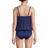 Women's Blouson Tummy Hiding Tankini Swimsuit Top Adjustable Straps