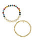 ფოტო #2 პროდუქტის Multi Color Quartz Godmama Stone and Beaded Stretch Bracelet Set