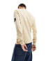 Фото #8 товара Calvin Klein Jeans badge logo waffle long sleeve t-shirt in sand