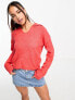 JDY v neck polo jumper in red