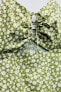 Фото #6 товара Платье миди из смесового льна с цветочным принтом ZARA