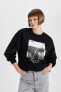 Фото #4 товара Oversize Fit Bisiklet Yaka Kalın Sweatshirt B6592ax23wn