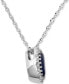 Sapphire (7/8 ct. t.w.) & Diamond (1/20 ct. t.w.) Oval Halo Pendant Necklace in 14k White Gold, 16" + 2" extender