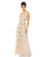 Фото #1 товара Women's Embellished Wrap Over Cap Sleeve A-Line Gown