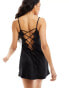 Фото #8 товара Ann Summers Cherryann lace trim satin chemise in black