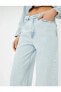 Kısa geniş Paça Kot Pantolon Standart Bel Cepli - Bianca Crop Wide Leg Jeans