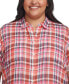 ფოტო #3 პროდუქტის Plus Size Double Cloth Camp Shirt