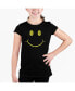 Фото #1 товара Big Girl's Word Art T-shirt - Be Happy Smiley Face