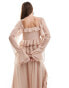 Miss Selfridge chiffon ruffle maxi dress in pink