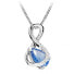 Fashion necklace with blue spinel and zircons SC411