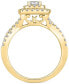 ფოტო #3 პროდუქტის Princess-Cut Diamond Twist Halo Engagement Ring (1 ct. t.w.) in 14k Gold