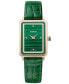 ფოტო #1 პროდუქტის Women's Swiss Eirini Green Leather Strap Watch 25x33mm