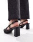 RAID Wide Fit Leroy slingback courts in black lace