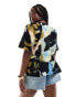 ASOS DESIGN Curve smock tie front top in arty abstract print Abstrakter Kunstprint, 44 - фото #4