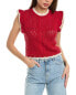 Daisy Lane Ruffle Sweater Vest Women's Red S