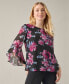 Фото #3 товара Women's Floral-Print Ruffle-Sleeve Blouse