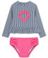 Baby Girls Long-Sleeve Rash Guard UPF 50+ Swimsuit, 2 Piece Set