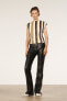 Striped leather top - limited edition