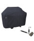 Фото #2 товара BBQ Grill Cover with Coiled Grill Brush & Magnetic LED Light, Black - Extra Large