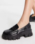 Фото #4 товара Glamorous chunky loafers in black croc