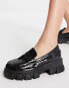 Фото #2 товара Glamorous chunky loafers in black croc