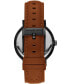 ფოტო #3 პროდუქტის Men's Irving Three-Hand Brown Leather Watch 42mm