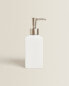 White earthenware bathroom soap dispenser