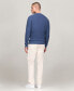 Men's Textured Knit Stripe Crewneck Sweater