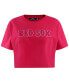 ფოტო #4 პროდუქტის Women's Pink Boston Red Sox Triple Pink Boxy Cropped T-shirt