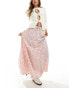 Miss Selfridge pink gingham maxi skirt Rosa Karomuster, L - EU 44-46 - фото #3