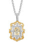 Enchanted Disney Fine Jewelry citrine (7/8 ct. t.w.) & Diamond (1/5 ct. t.w.) Belle Pendant in Sterling Silver & 14k Gold, 16" + 2" extender