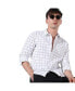 Men's White Graph Check Shirt