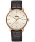 ფოტო #1 პროდუქტის Men's Swiss Automatic Coupole Classic Dark Brown Leather Strap Watch 38mm R22861115